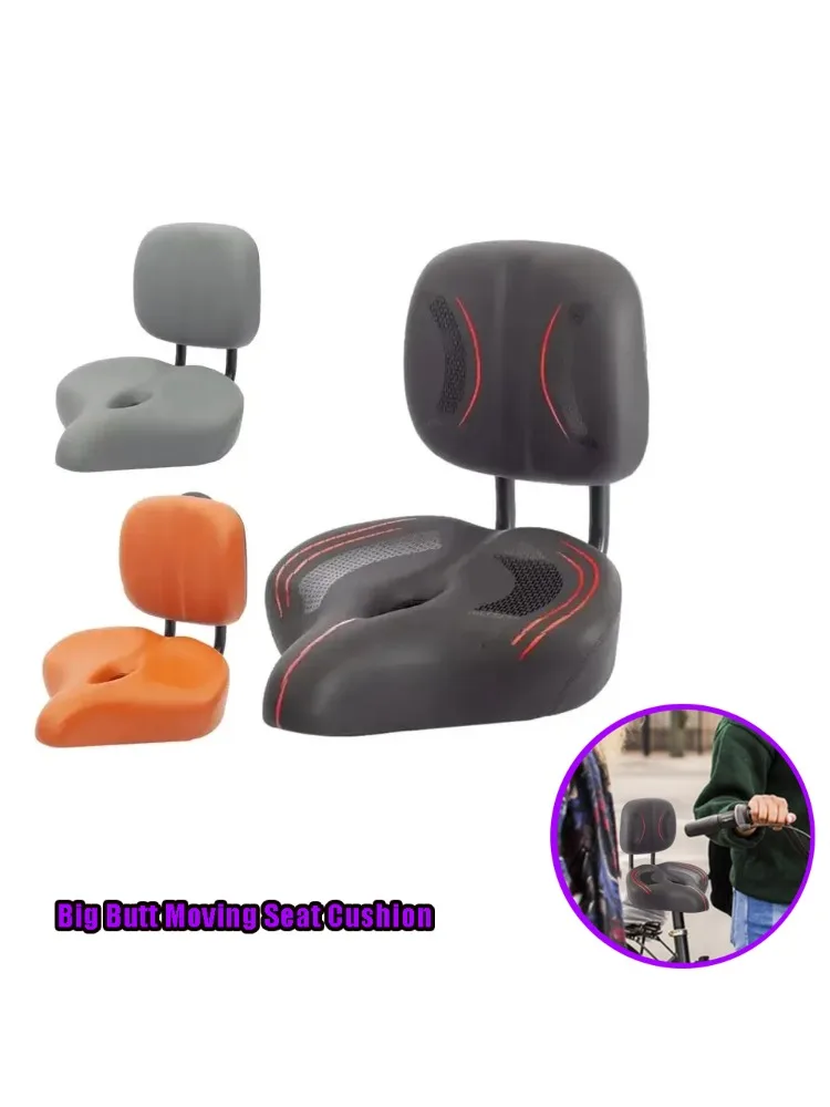 AliExpress NONE Waterproof Leather Bicycle Seat with Adjustable Backrest Wide Latex Material Tear Resistant Sturdy Comfort Passenger Seat