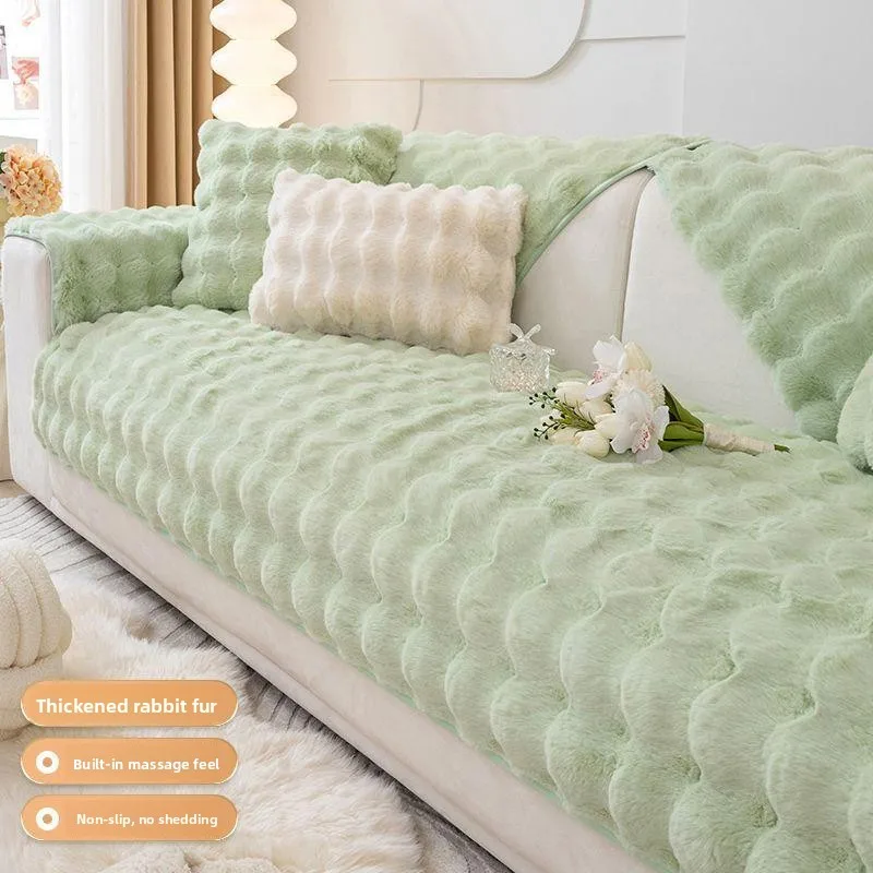 

Thiened зимний диван из кроличьего меха Cuion Bruing Sensation Plu, чехол для дивана, современный простой домашний тканевый пылезащитный чехол