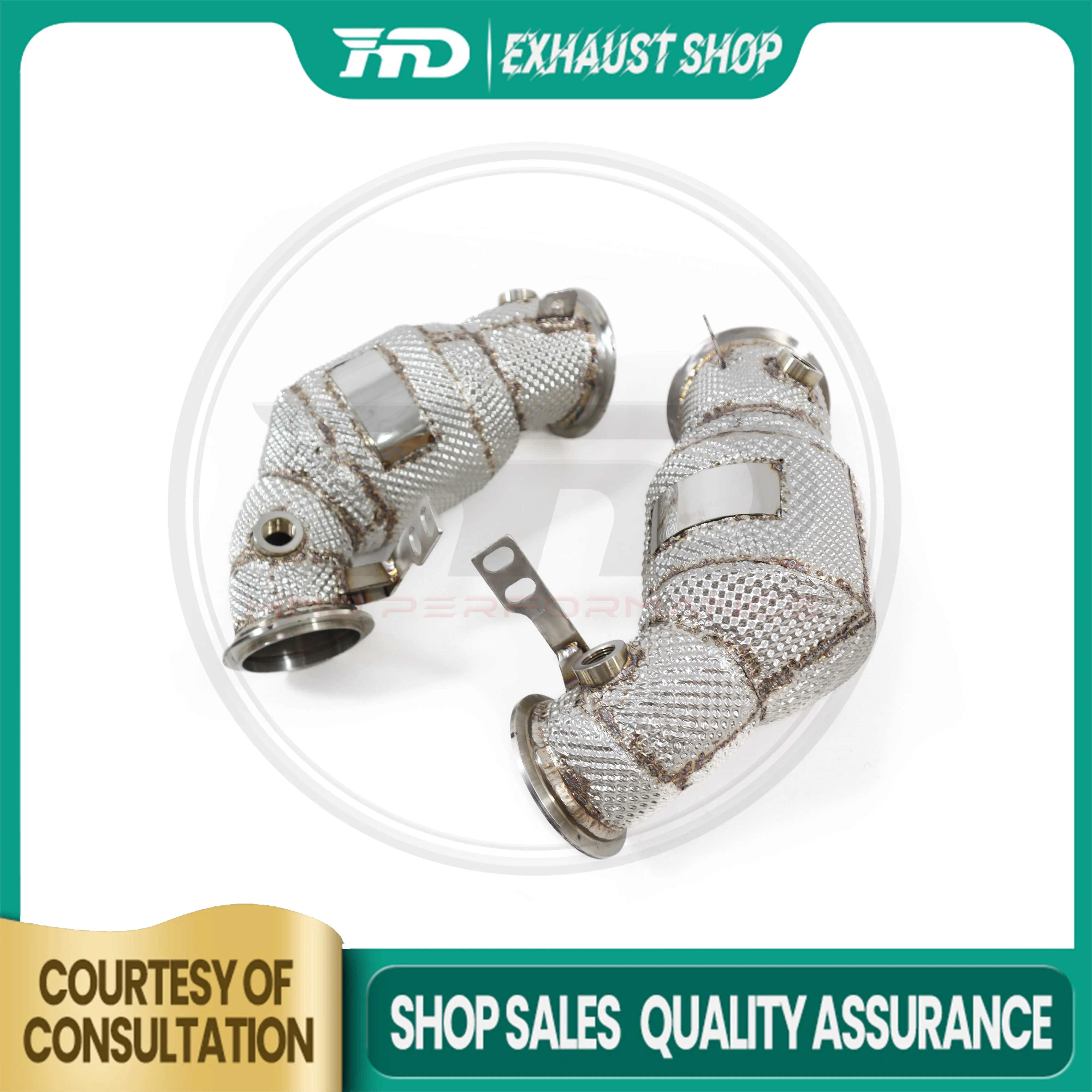 

Customizable Downpipe For BMW M8 4.4T Stainless Steel Exhaust System Non-destructive Installation Heat Shield Car Parts HMD