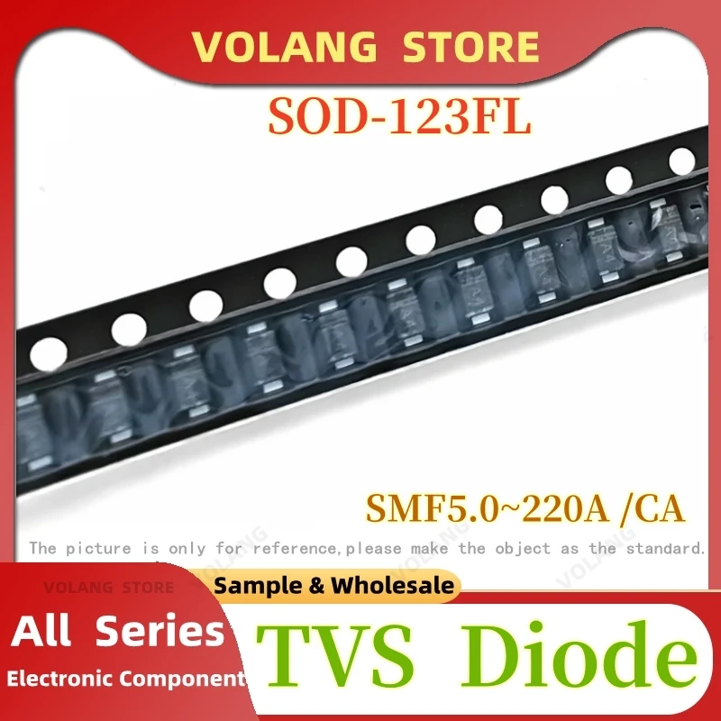 20Pcs TVS Diode SMF7.5A Mark AP SMF7.5CA CAP SOD-123FL SMF8.0A AR 8.0CA CAR SMF8.5A AT CAT SMF9.0A CAV 9.0CA SMF10A AX 10CA CAX