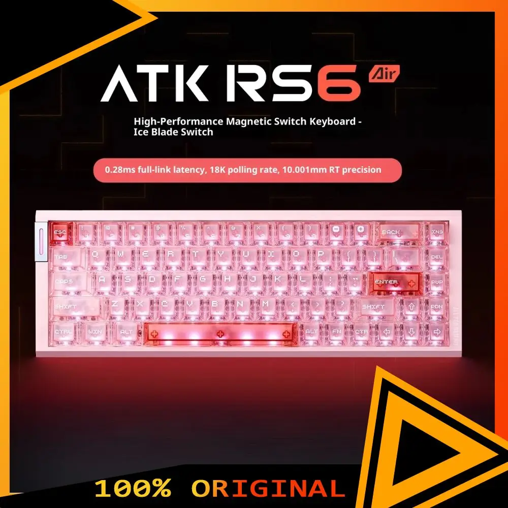 

Atk RS6 воздушный магнитный переключатель проводная клавиатура из алюминиевого сплава 8000 Гц 0,005 ммrt клавиатуры RGB прокладка ПК игровые аксессуары подарок