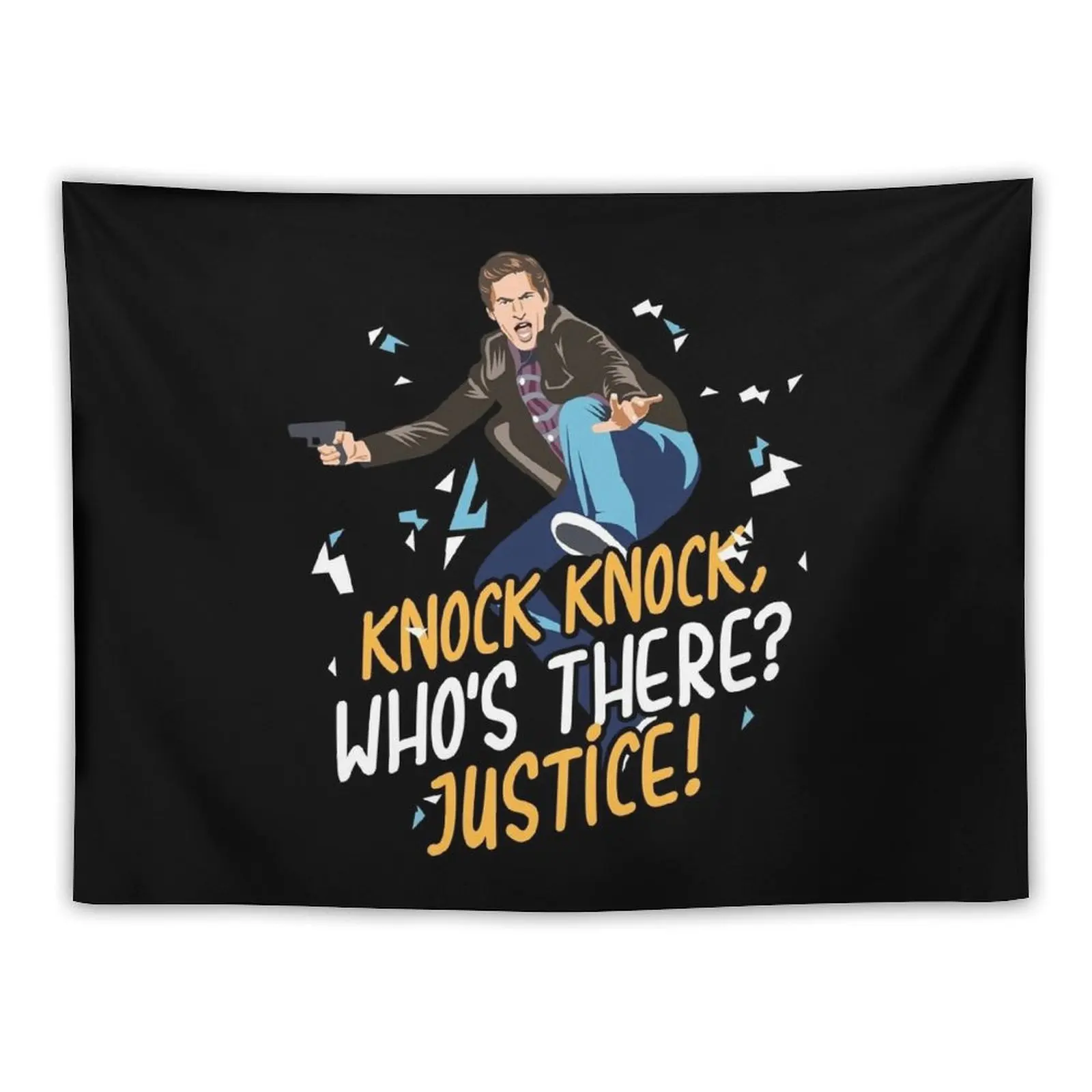 

Knock Knock Who's There Justice! Tapestry Decorative Wall Murals Decor For Room Tapestry