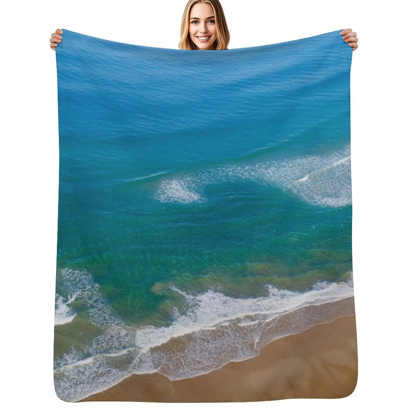 

Blue Sea Throw Blanket Elegant Warm Throw Blanket for Hotel Home