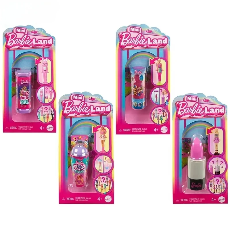 Original Mini BarbieLand Pop Cutie Color revelar Micro muñeca modelo Fashionista lápiz labial Diy niñas juguete sorpresa accesorios de moda
