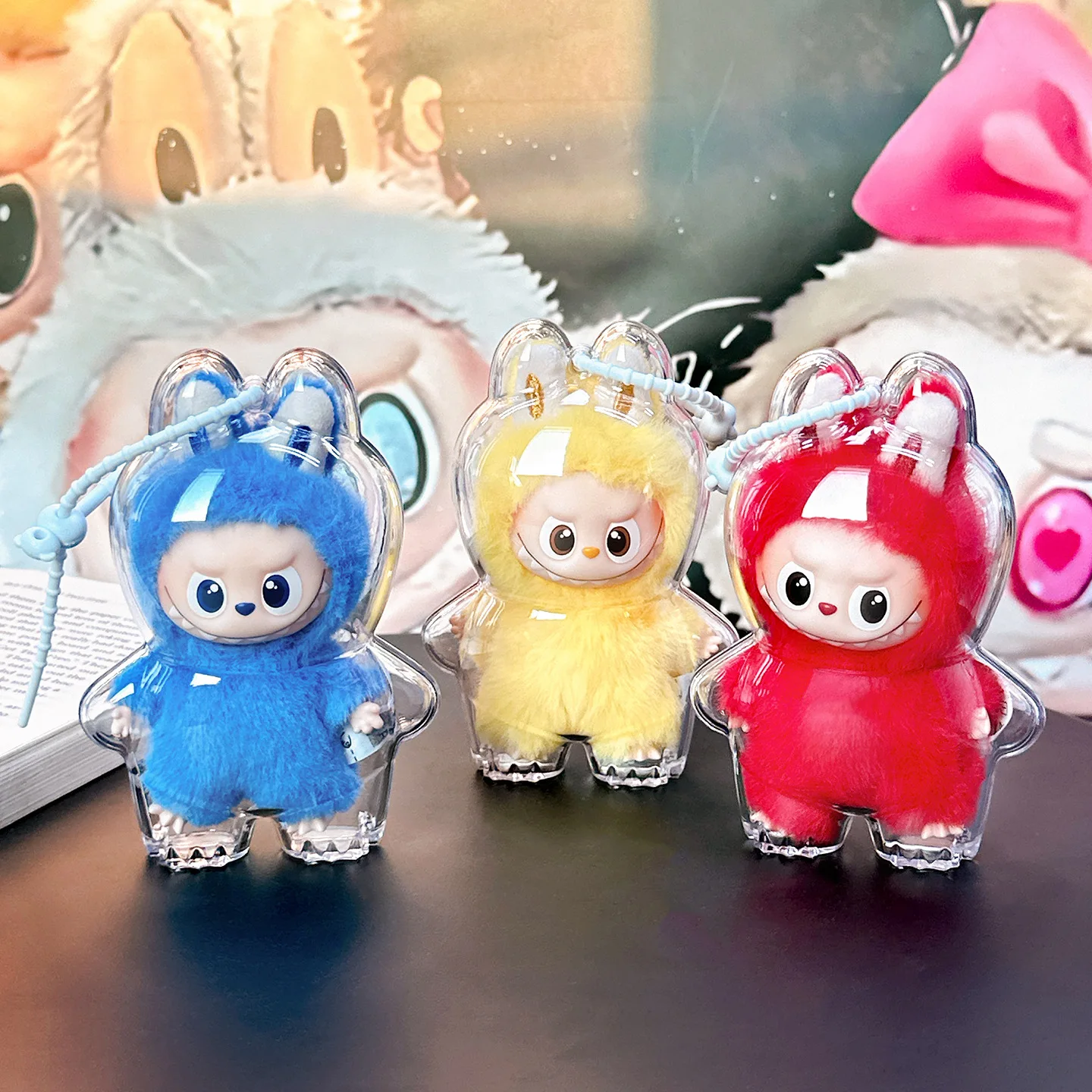

Булавка Monsters Labubu V4 для серии Love, прозрачный защитный чехол, твердый корпус, защитный чехол для ключей Lubu4.0