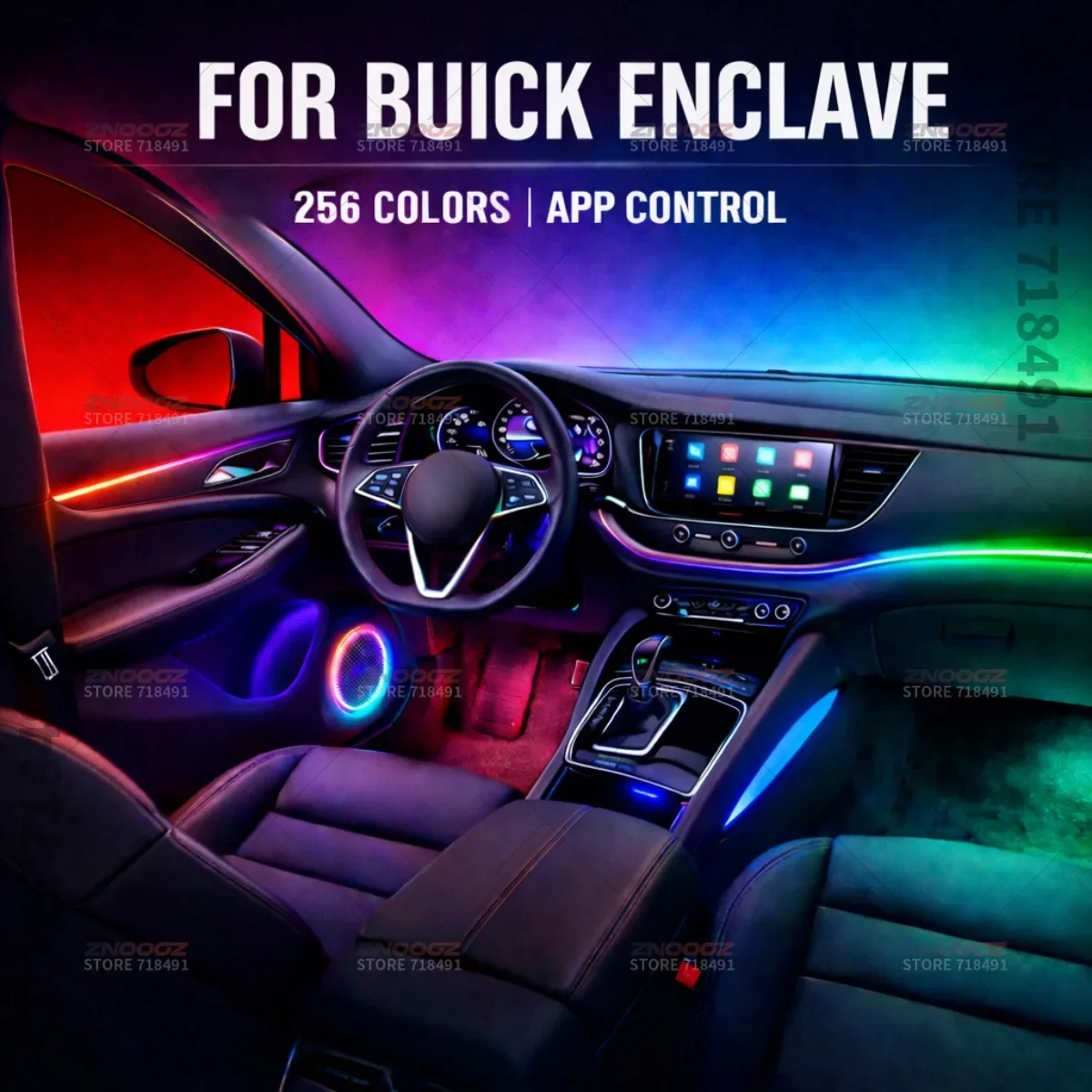 For Buick Enclave 22in1 RGB Car Interior Acrylic Car Ambient Lights RGB Hidden Acrylic Strip Decoration Atmosphere Accessories