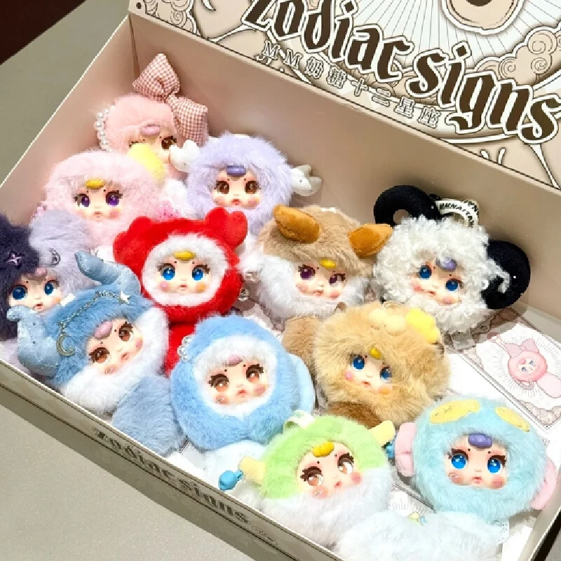 

Mm Milk Zodiac Signs Series Plush Vinyl Blind Box Sugar Baby Cute Backpack Pendant Girl Toys Mystery Box Collectible Doll Gifts