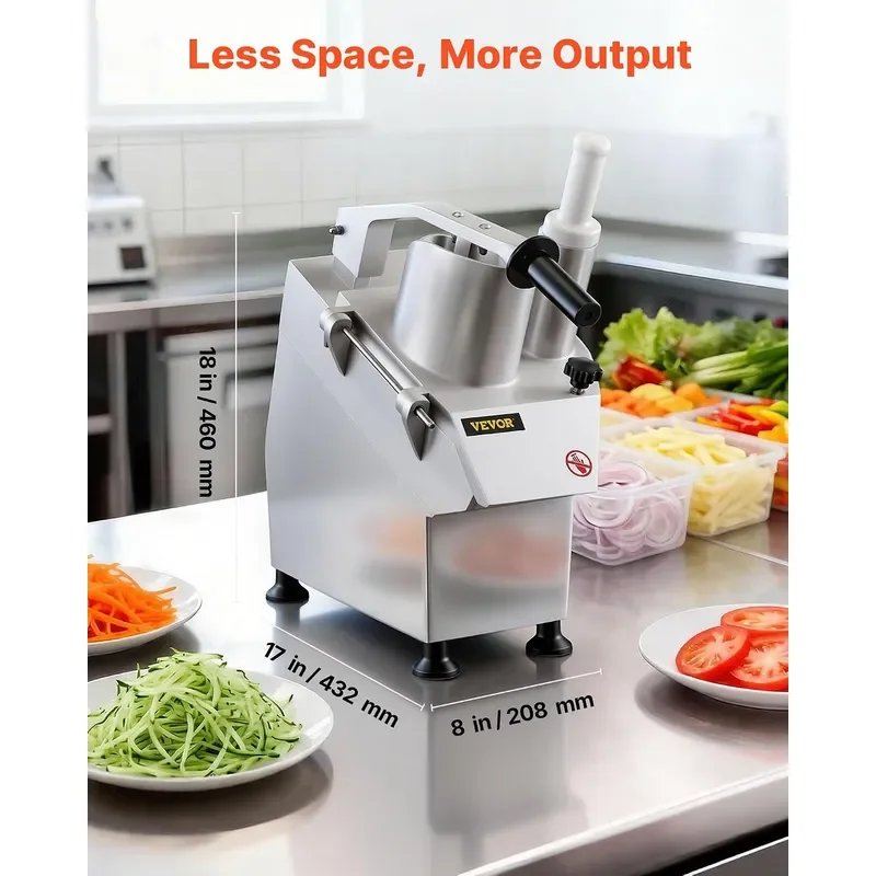Commercial Food Processor 550W Electric Vegetable Slicer 6 Blades