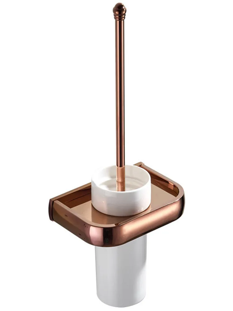 Rose gold toilet brush holder electroplate Toilet brush set Bathroom facilities Bathroom accessories Copper