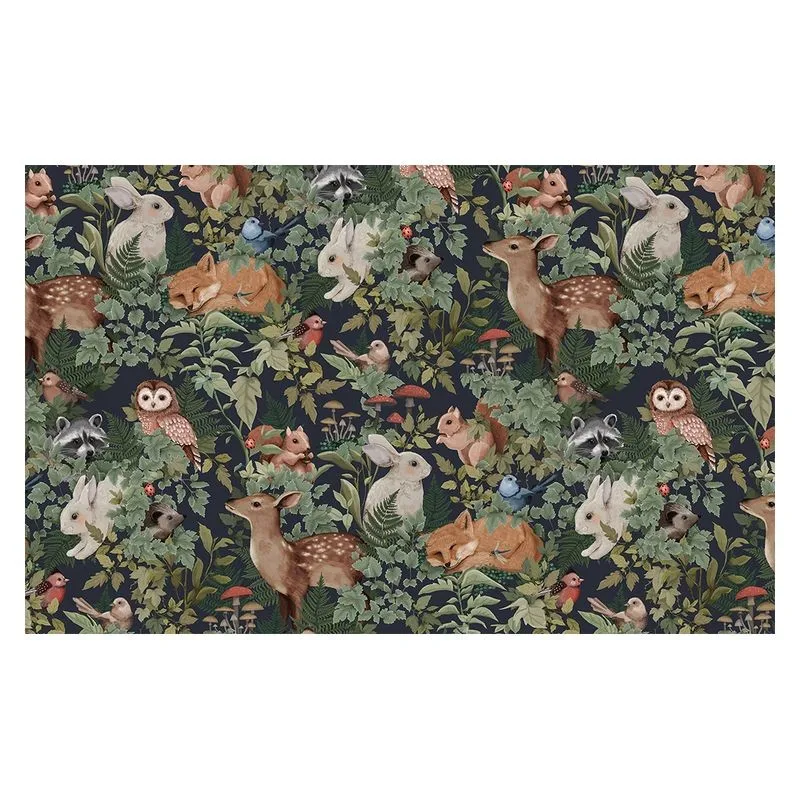 Customized wallpaper Tropical rainforest pastoral fairy tale decorative wallpaper Forest forest animals and plants 3d wallpaper