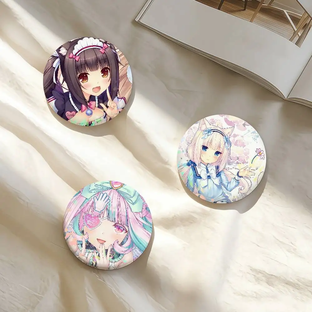 Game N-Nekopara Cute Laser Badge Lapel Pins for Backpacks Briefcase Brooch Clothes Gifts