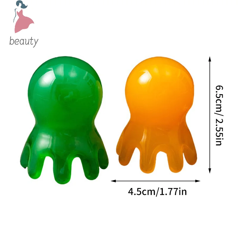 Resin Octopus Comb Head Massager Meridian Scraping Scalp Massage Meridian Relax Acupuncture Spa Body Home Health Therapy Tool