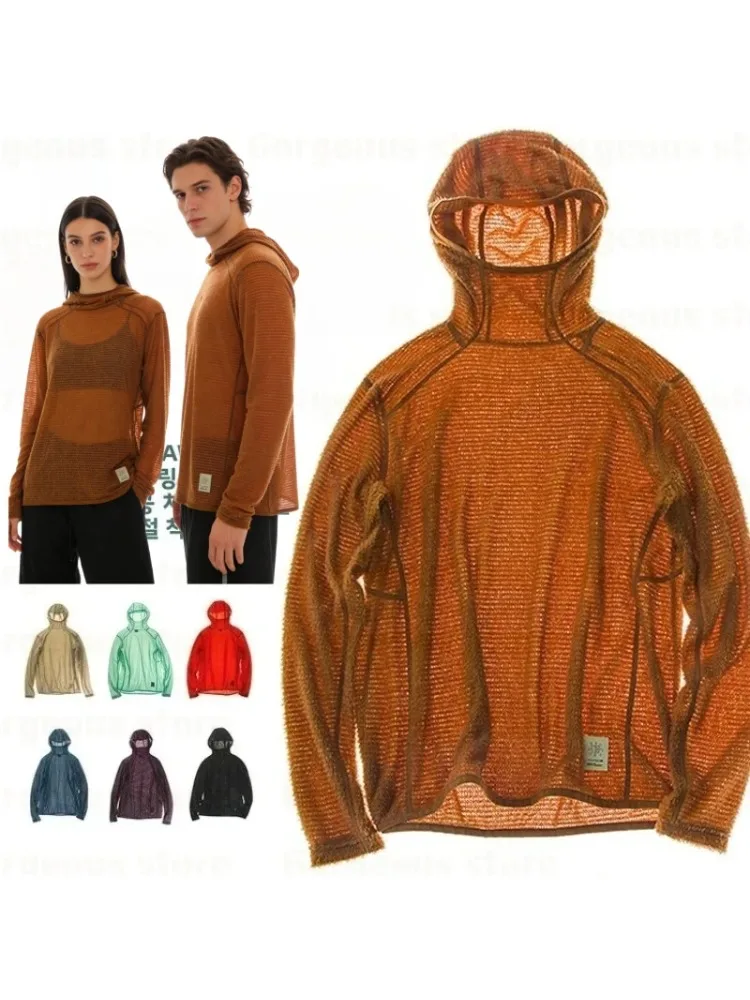 AliExpress NONE Breathable Lightweight Hooded T-Shirt Men's Unisex Long Sleeve Hoodie For Hiking, Summer Camping Cycling Anti-Static=