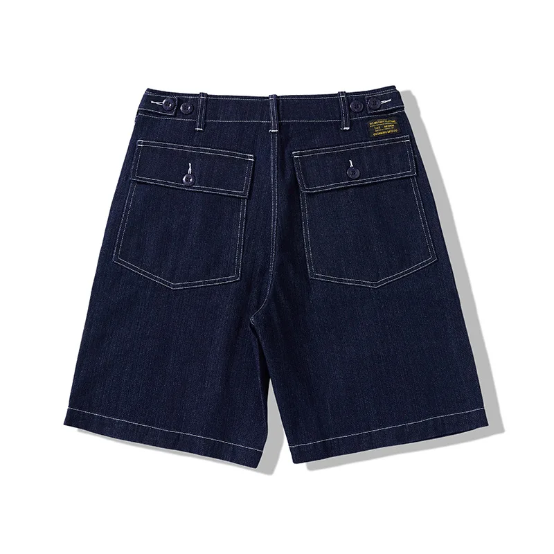

Summer American Vintage Casual Baker Shorts for Men 370gsm Heavyweight Fatigue 107 100% Cotton Raw Denim Mid-Length Short Jeans