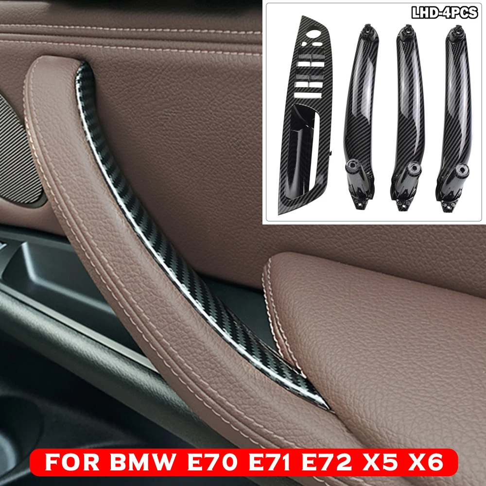 

Car Front Rear Interior Door Handle Inner Panel Pull Trim Fit For BMW E70 E71 X5 X6 2007-2014 LHD