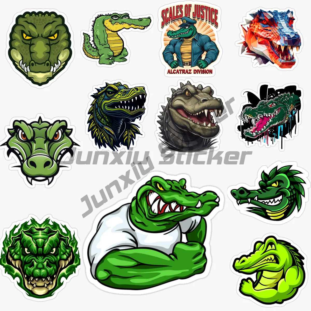 

Ferocious Strong Crocodile Sticker Laptop Car Window Truck Bicycle Van Helmet Racing PVC Vinyl Self-adhesive Decal Customizable