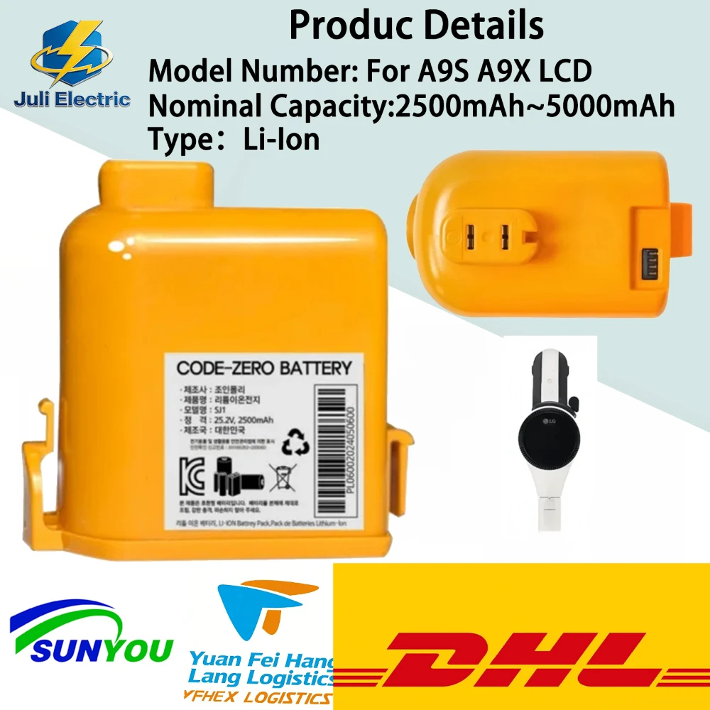 

2026 Replacement Battery for LG Cord Zero A9S A9X Cordless Vacuum Cleaner 5000mAh Baterias Externas Para Movil Carga Rapida