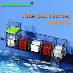 Aquarium Accessories Acrylic Filter Box Set Filters Cleaning Fish Tank Adjustable Wall Mounted Filter Box Set Aquarium