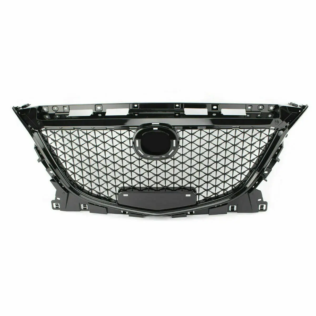 ABS Front Black Middle Grille Front Bumper Grill Upper Grille Honeycomb Grill For Mazda 3 Axela 2014 2015 2016