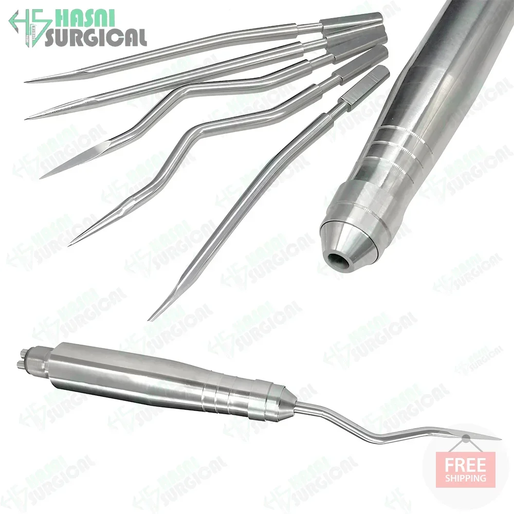 Dentals Tooth Extractions Surgerys Instruments Turbine Pneumatic Elevator Set Tools with 5 Tips for Clinic Dentistrys/Oral tools