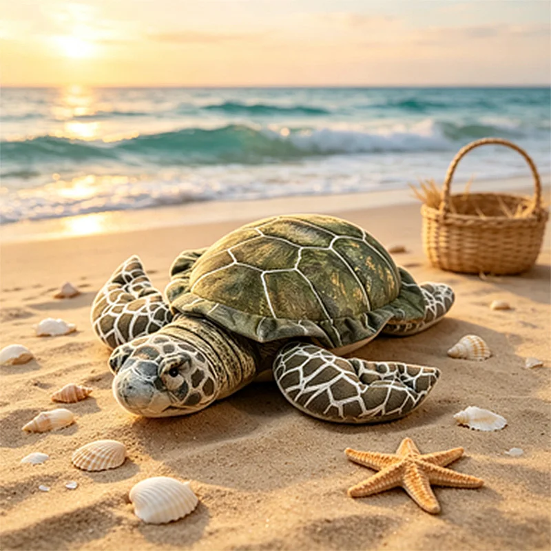 Realistic Sea Turtle Plush Toy Lifelike Marine Animal Stuffed Tortoise Doll Soft Pillow Home Decor Kids Birthday Christmas Gift
