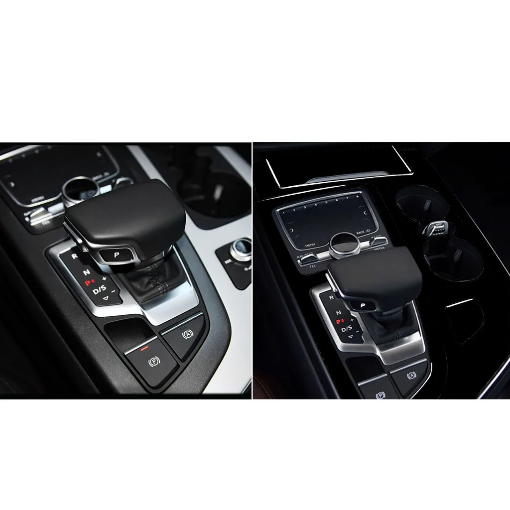 for Audi Q7 SQ7 4M 2016 2017 2018 2019 Gear Shift Water Cup Holder Panel Decoration Cover Sticker Decal Car Interior Accessories