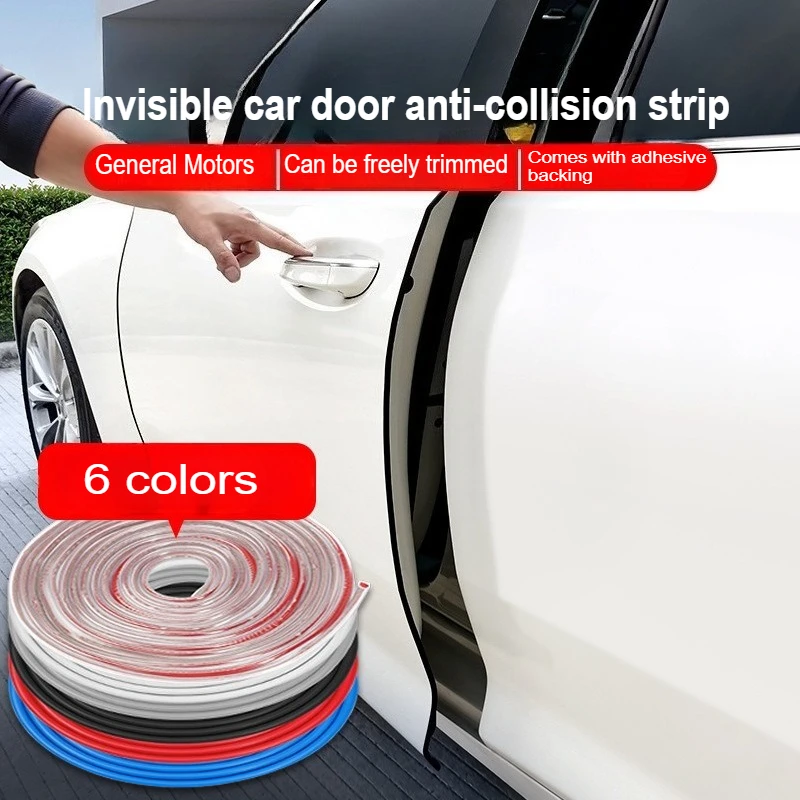 

10 м прозрачная защитная полоса для края двери автомобиля, ПВХ, защитная полоса от царапин, автомобильная уплотнительная лента для предотвращения столкновений, прозрачная полоса для двери, против царапин