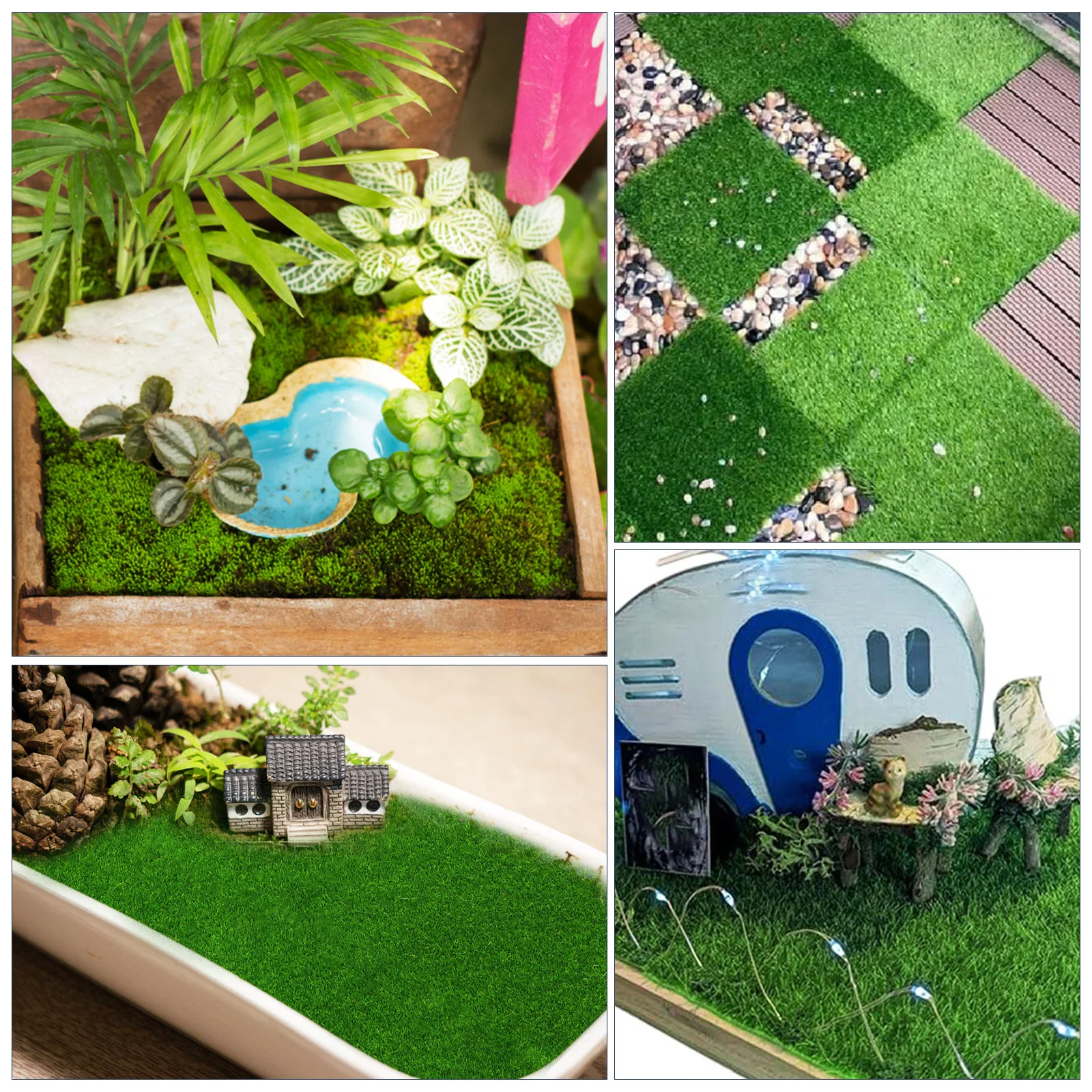 

8 Pcs Artificial Moss Decor Fake for Crafts Indoor Plants Lawn Landscaping Decorative Decoration Crafting Faux Carpet