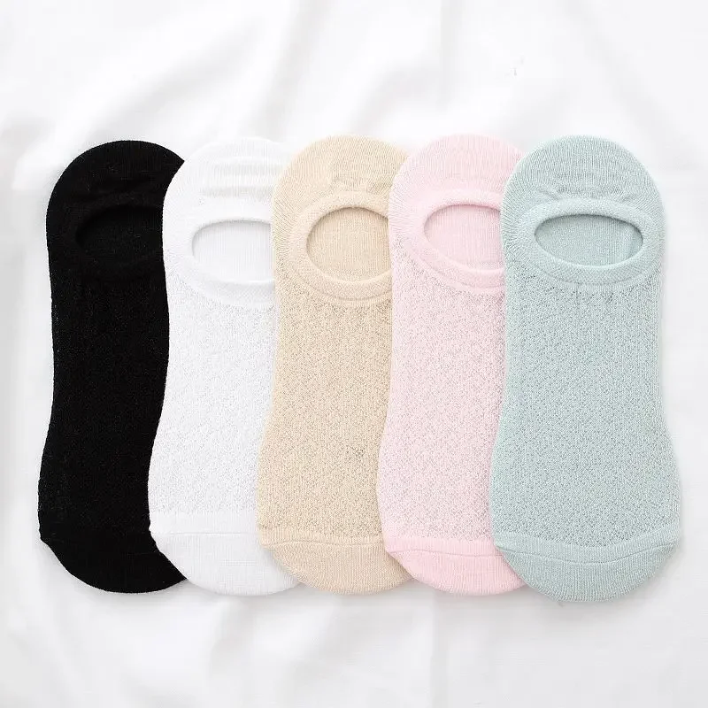 10 pieces = 5 Pairs/lot Invisible Candy Cotton Breathable Socks for Women Summer Girls Casual Short Ankle Boat Low Cut Lady Sox