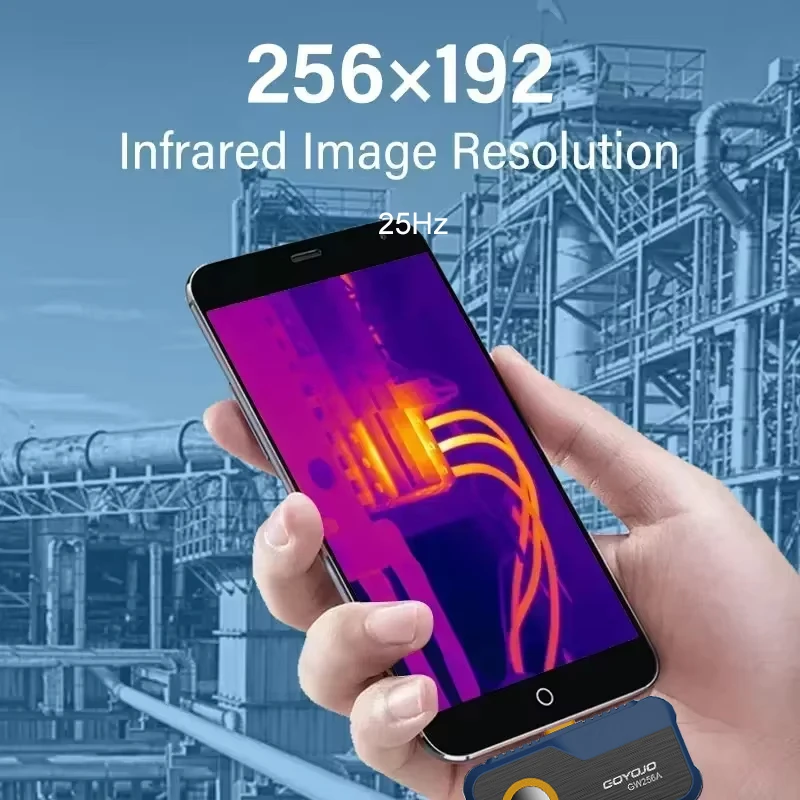 GW256A Тепловая камера 256*192 пикселей Мобильный телефон Android Type C -15 ° C~550 ° Инфракрасный тепловизор C для ремонта электрооборудования