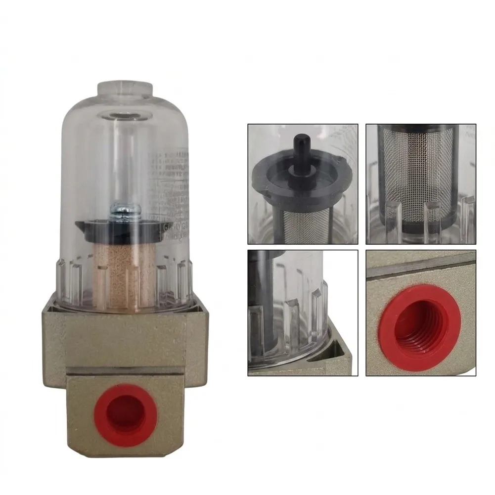 1pc AF2000-02 1/4'' Compressed Air Line Filter Source-Processor Copper Filter Air Pump Filter Oil-Water Separator Pneumatic Part