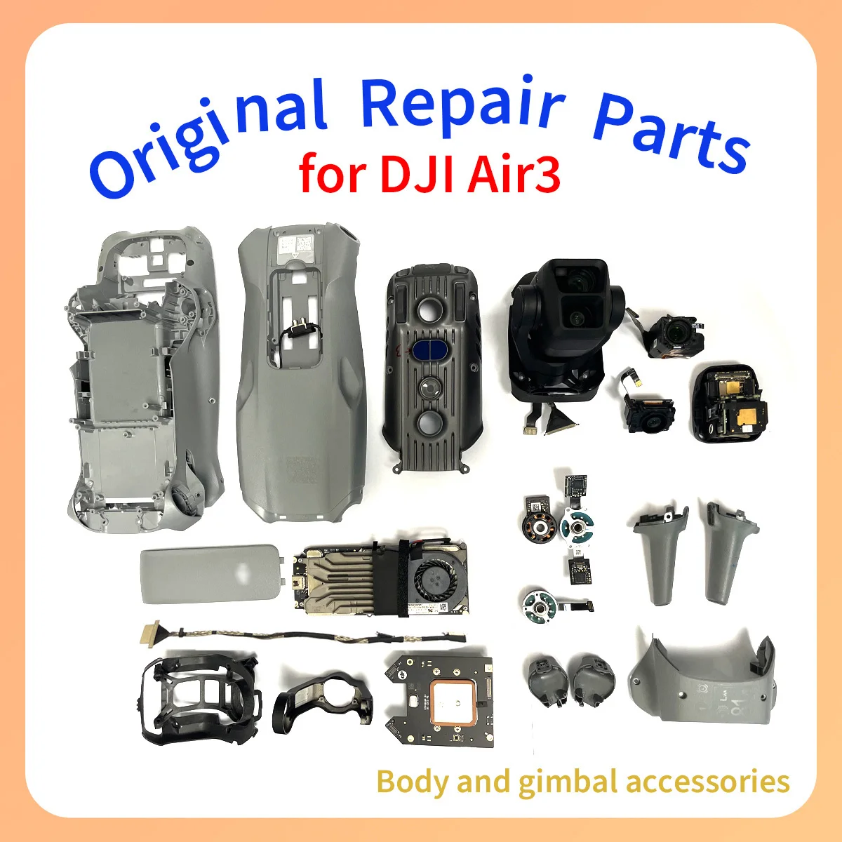 Original Air3 Upper Middle Lower Shell Gimbal Motor Yaw PR Lens Camera Front Left Right Arm Tripod ESCGPS Suitable for DJI AIR3