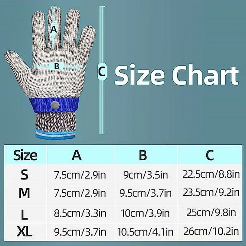 Cut Resistant Glove Stainless Steel Mesh Metal Gloves Working Safety Anti-cut Slaughter Butcher Cutting Fish-killing Iron Glove