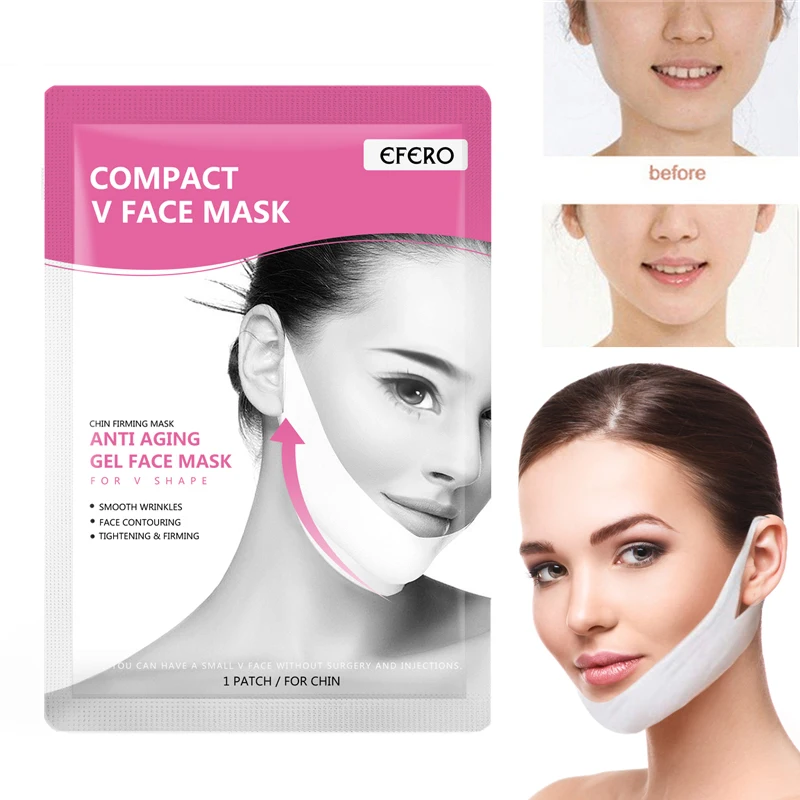 

2PCS Firming Lift Face Mask Chin V Shaped Slimming Mask Chin Check Lifting Firming Anti Wrinkle Anti-Aging V-Shaped Face Masks