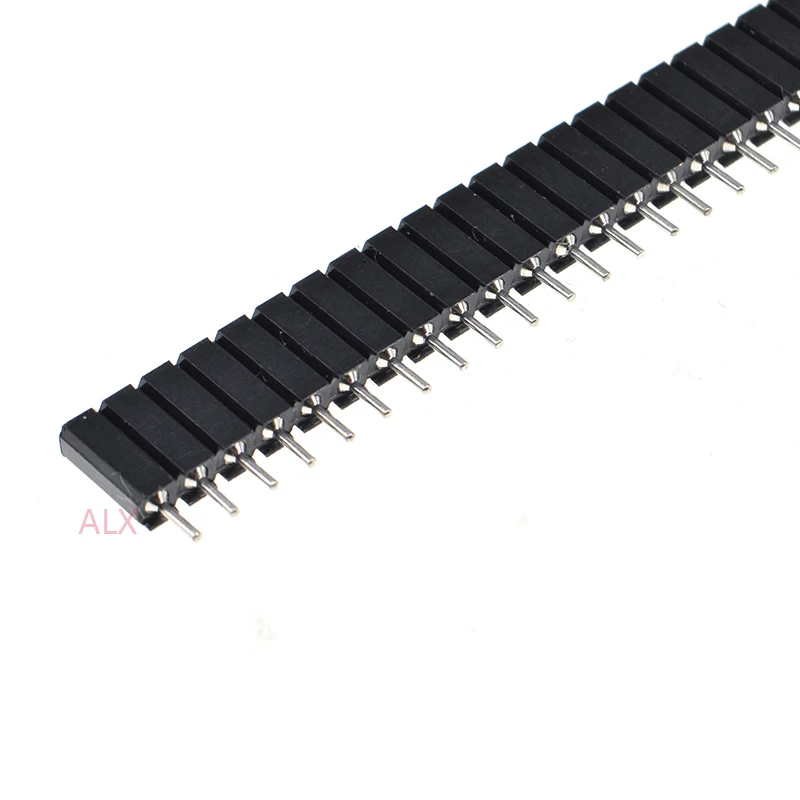 1/2/5pcs 1x40 핀 단일 행 라운드 여성 핀 헤더 2.54mm 피치 절연체 7.0mm 스트립 커넥터 소켓 40p 40pin Pcb 용