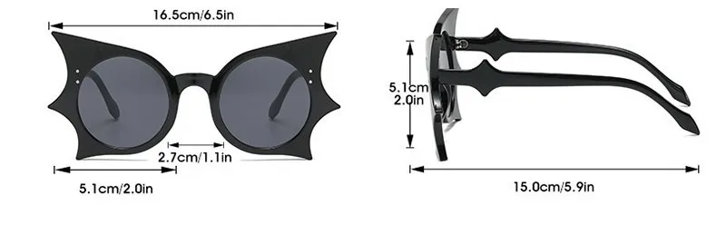 1PC Halloween Fledermaus Hip Hop Lustige Sonnenbrille Neue Sonnenbrille Nachtclub Disco Sonnenbrille – Detail 4