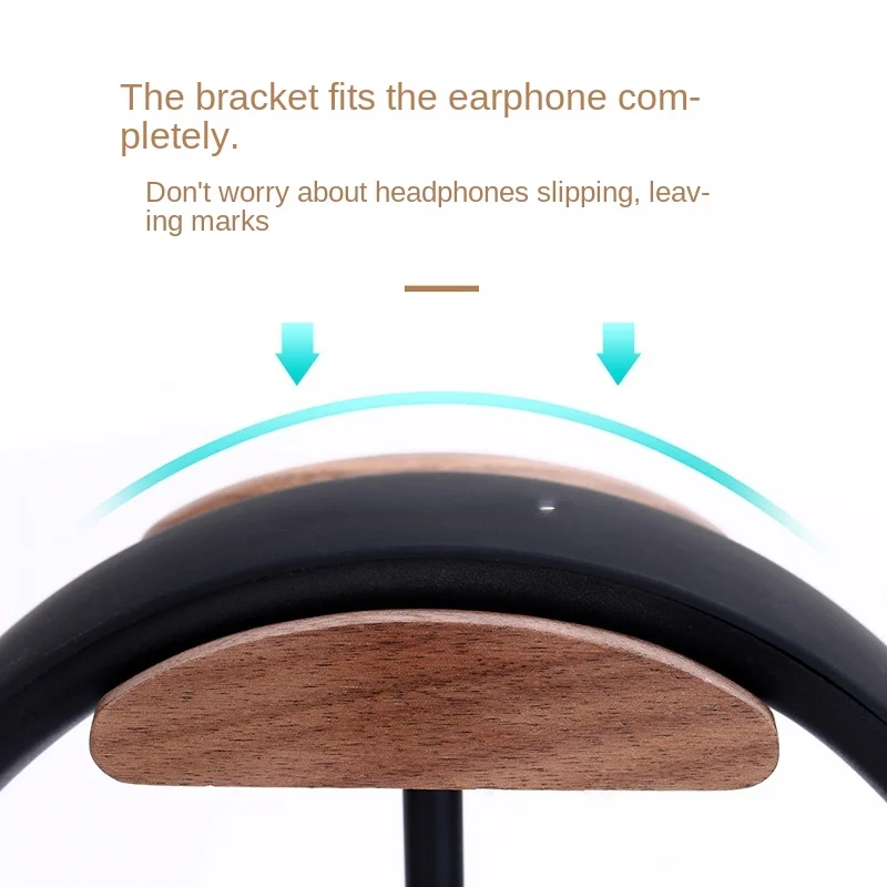 Solid Wood Headworn Aluminum Alloy Headphone Stand Walnut Display Stand Metal Headphone Stand