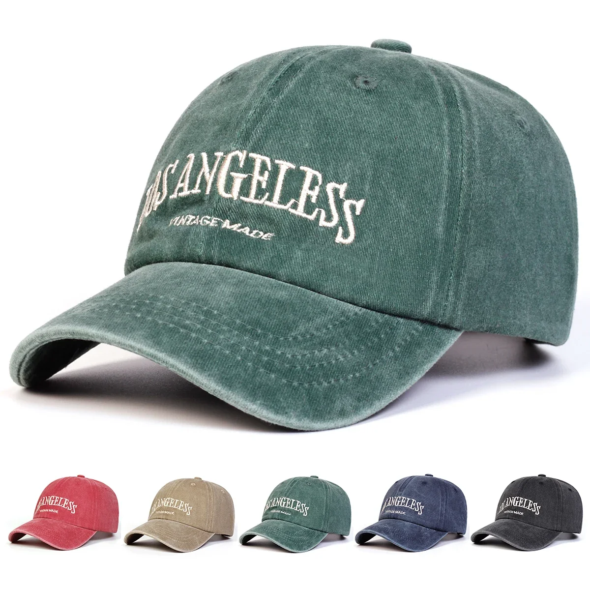 Unisex LOS ANGELESS Embroidery Wash Baseball Caps Spring Autumn Outdoor Adjustable Casual Hats Dad Hat Sunscreen Hat