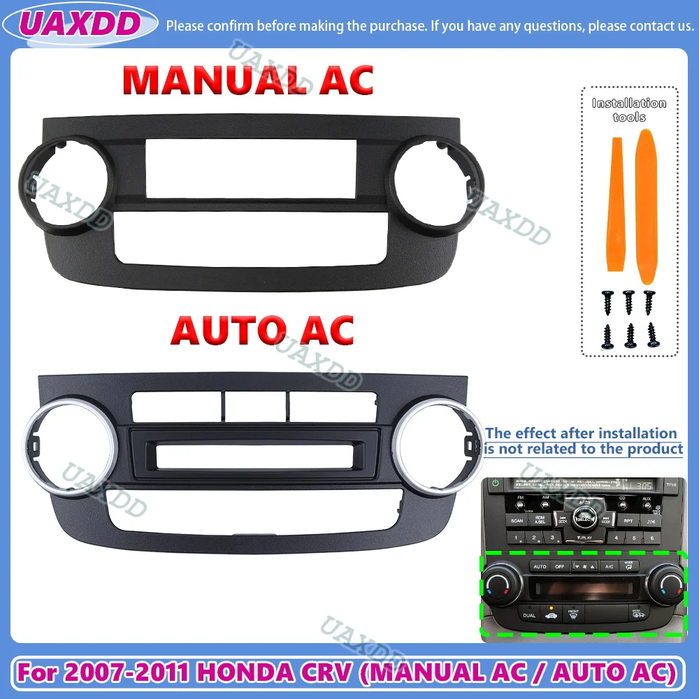 

Car Fascia Air Conditioning Panel For Honda CRV CR-V 2007-2012 Dash Kit Install Facia Console Bezel Adapter Plate AUTO MANUAL AC