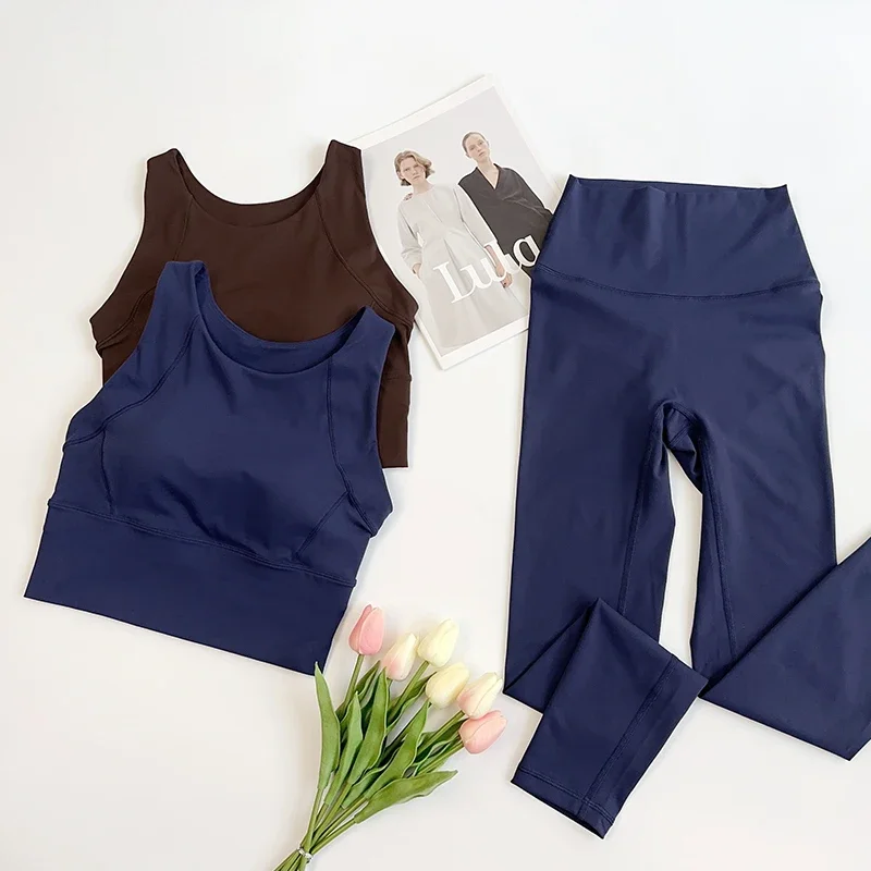 طقم يوجا نسائي عالي المرونة مكون من قطعتين مع حمالة صدر رياضية وسراويل ضيقة عالية التمدد مع بدلة رياضية نسائية كوستر #5