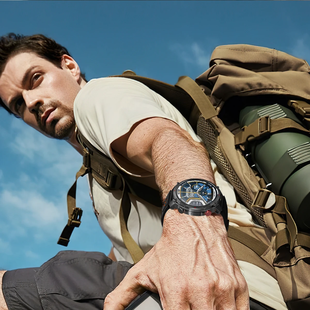Neue Smartwatch für Herren mit 1100mAh Großbatterie, Outdoor GPS, Taschenlampe, Kompass, IP68 Wasserdicht, HD-Anruf, 1,7 Zoll AMOLED, Sport-Smartwatch – Detail 20