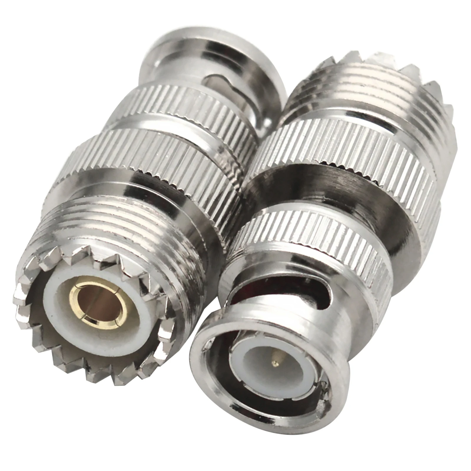 2Pcs/Set UHF SO239 PL-259 BNC Male to UHF Female RF Coaxial Adapter BNC to UHF Coax Jack Connector Antenna Adapter 50 ohm