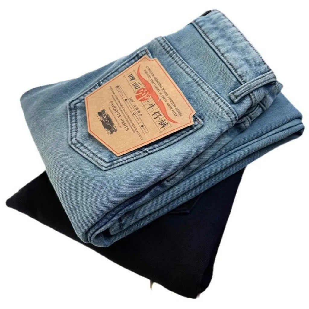 Damskie ocieplane spodnie zimowe z grubego, ciepłego aksamitu norkowego, z prostymi nogawkami, podszyte polarem, model F120111