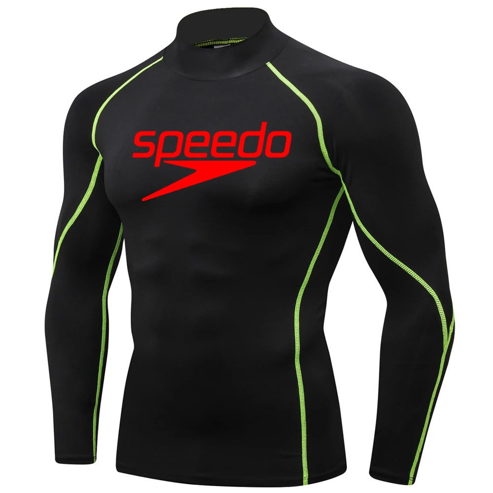 Men Swimming TightsT Shirt Surf Rash Guard Long Sleeve Protection Basic Skins Surfing Diving Swimsuit Tees Rashguard Gym Clothes image 5