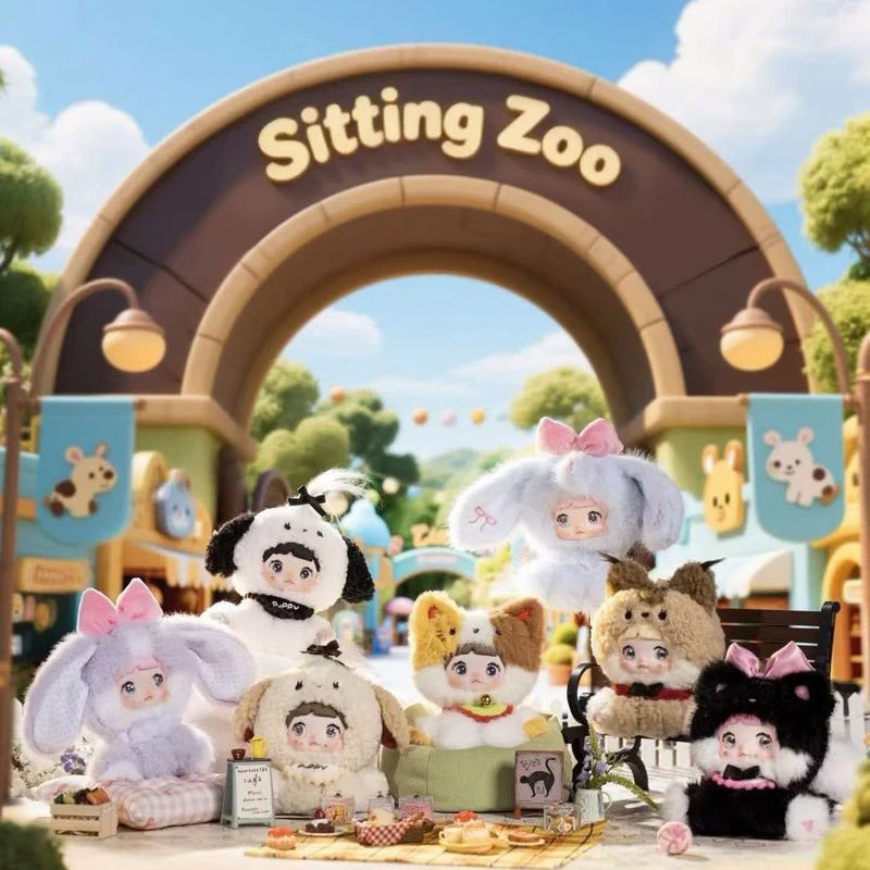 

Аутентичная кукла Nommi Sticky Rice Sitting Zoo Series, слепая коробка, плюшевая кукла, сумка, кулон, подарок