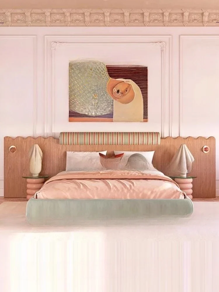 Home quiet wind, extended bedside, wave-shaped bed
