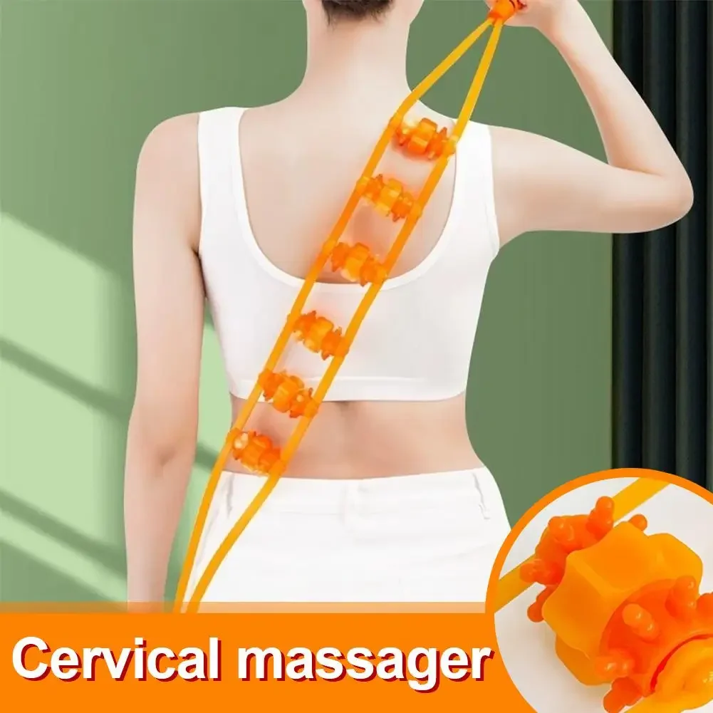 1pc Back Massage Roller Pull Back Strip Ball Massager Multi-function Massage Muscle Pain Relief Deep Relax For Back Shoulder