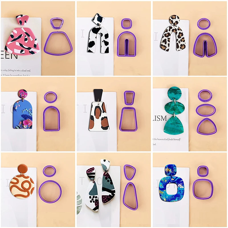 18PCS/set Different Shapes Polymer Clay Cutters Earring Making Supplies Crafts Clay Jewelry Cutting Tools Accessories