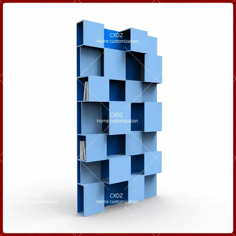 Italian Paint Special Shaped Bookshelf Multi Functional Solid Wood Shelf Decorative Cabinet Study Wall Storage Display Rack