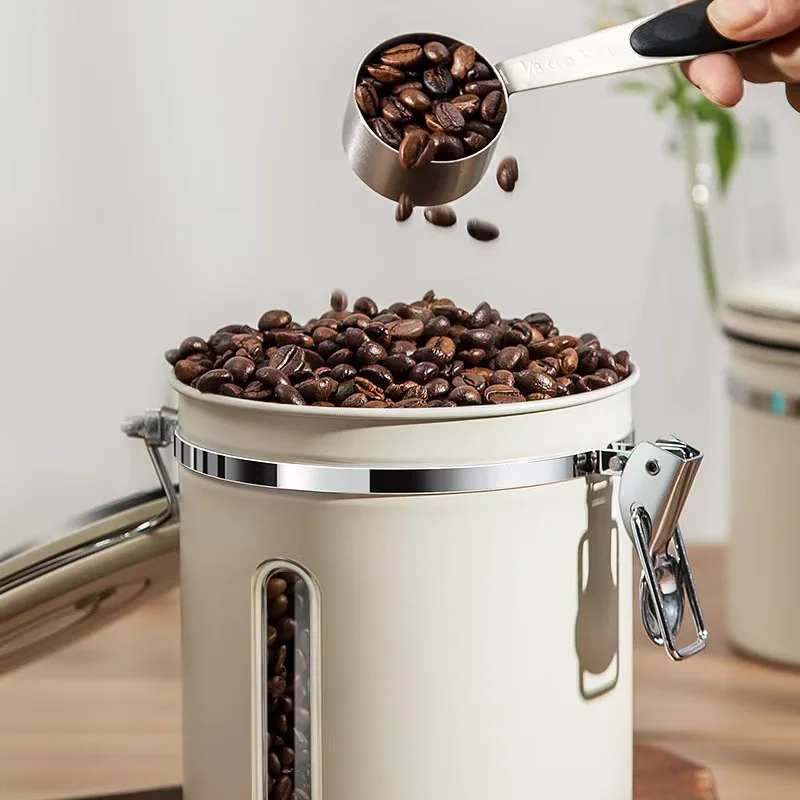 Visual coffee bean storage tank, coffee powder, sealed storage tank, one-way exhaust, coffee storage tank, bean storage tank